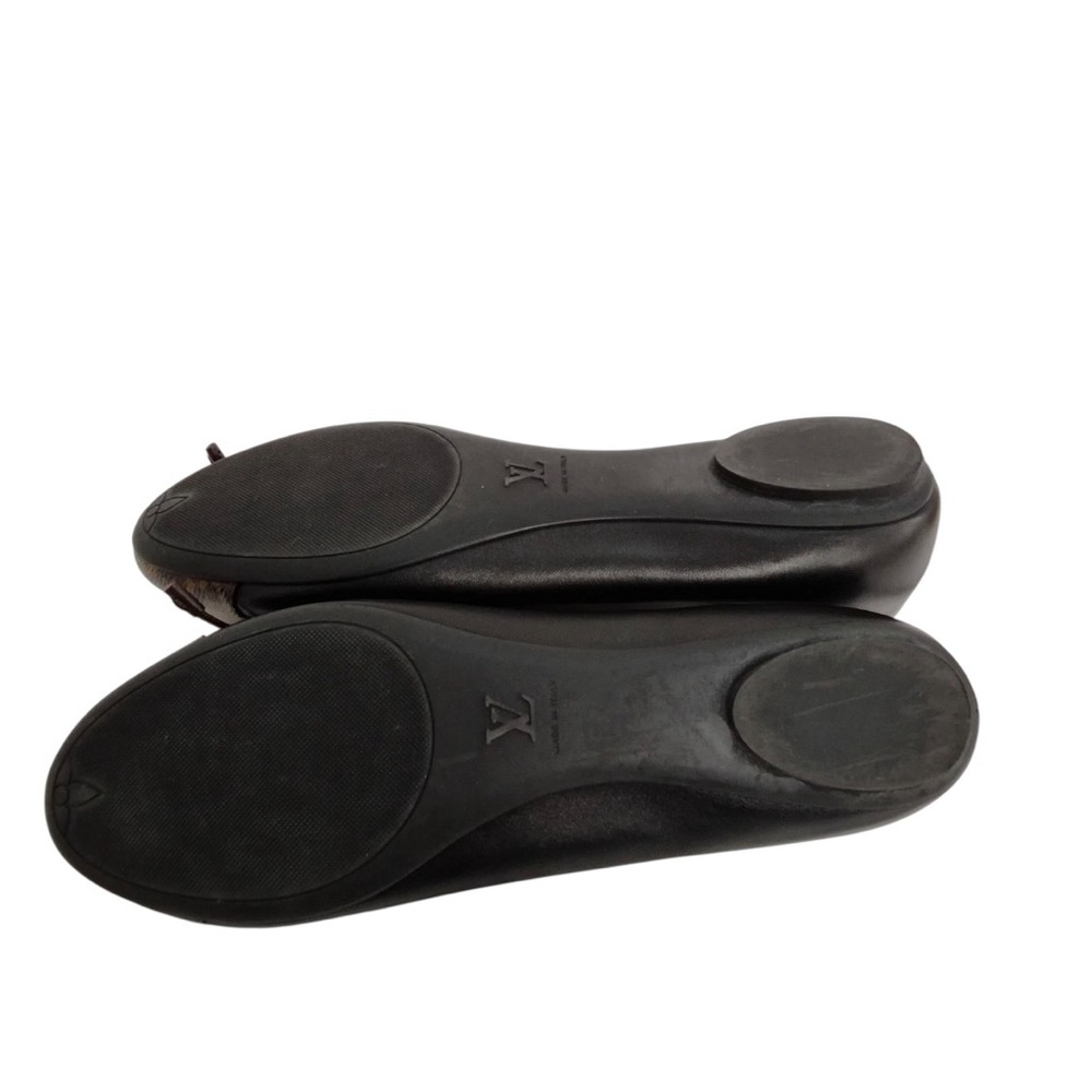✨🛍️ Louis Vuitton Popi Line Monogram and Black Leather Ballet Shoes - Picture 5 of 8